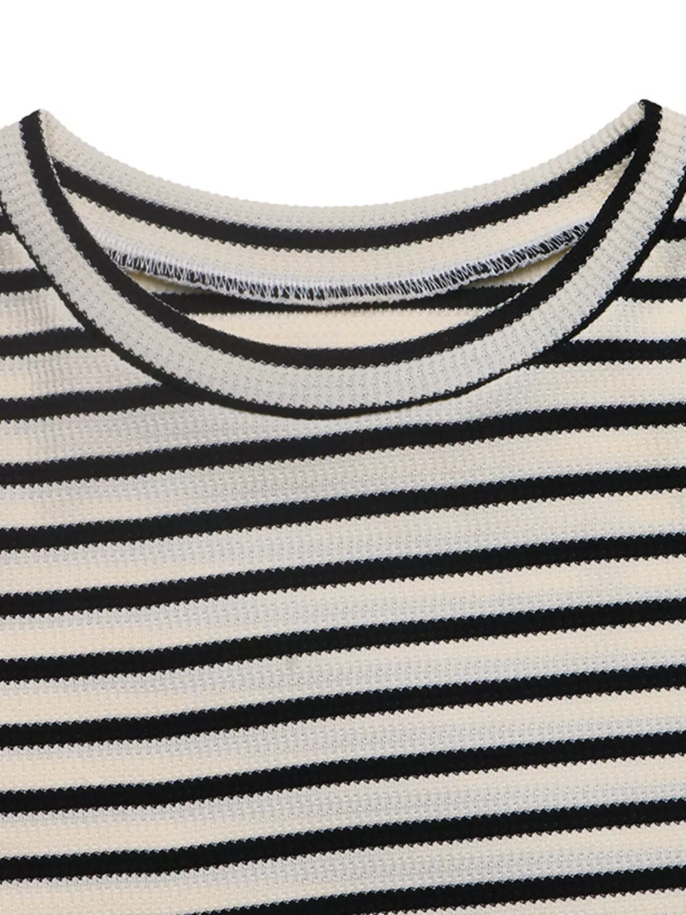 Striped Batwing Sleeve Crew Neck T-Shirt, image 7