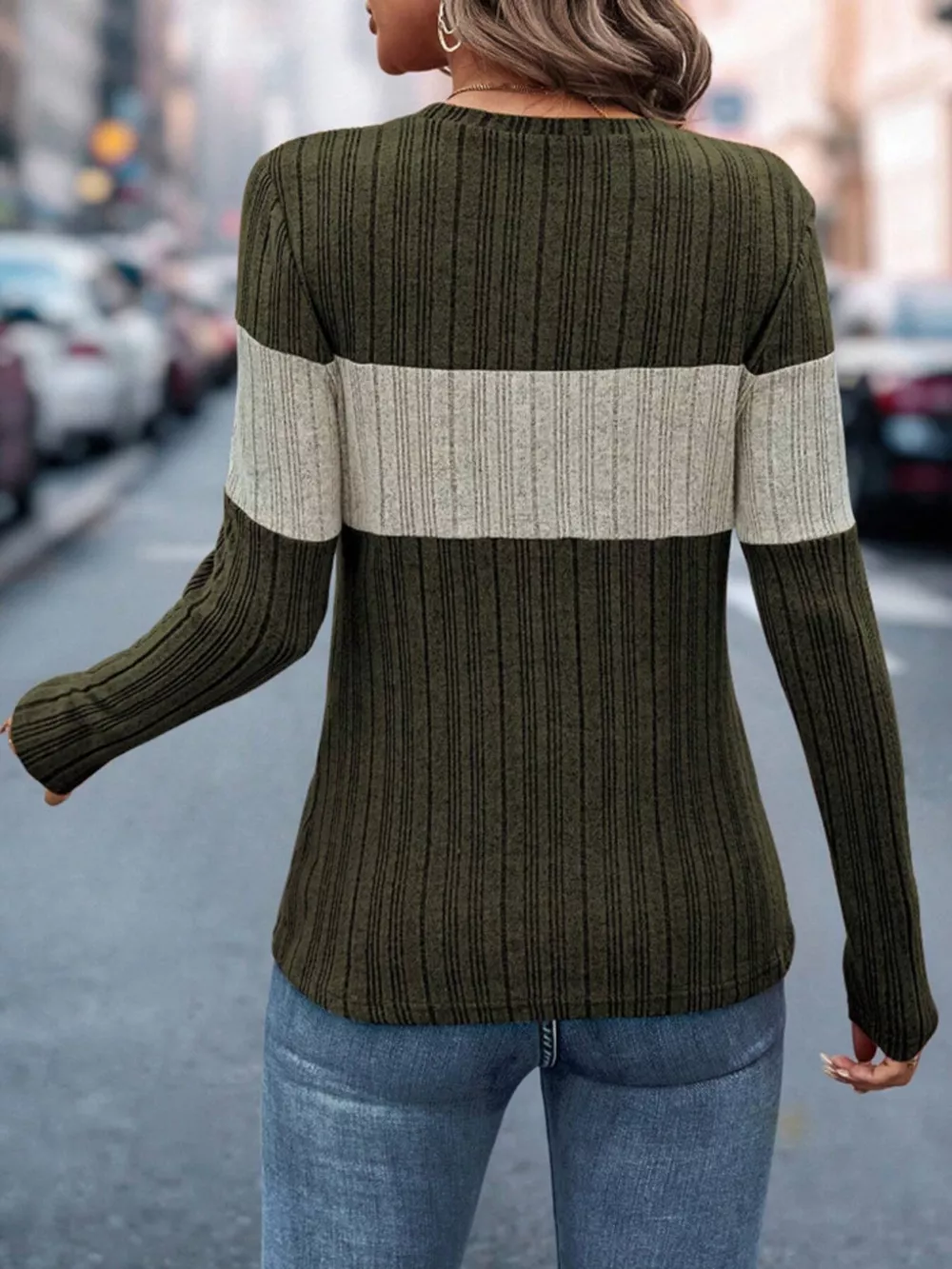Color Block Round Neck T-Shirt, image 5