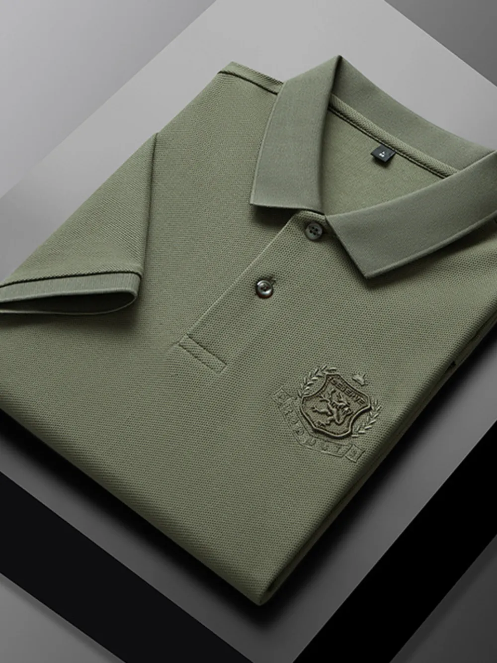 Men's Plus Size Embroidered Logo Short Sleeve Polo, image 2