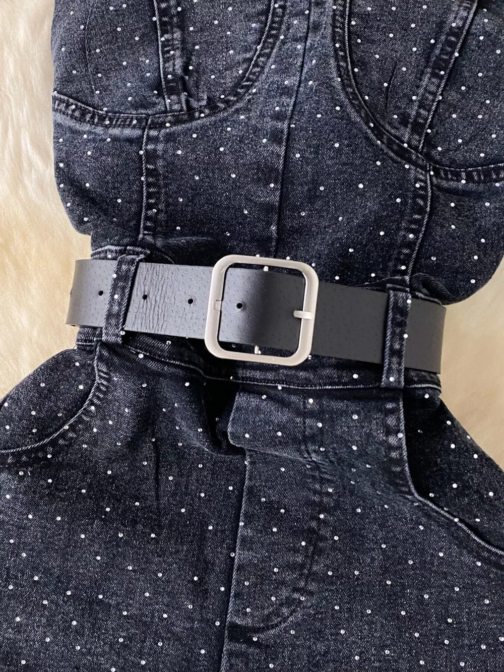 Strapless Denim Romper with Pockets, image 8