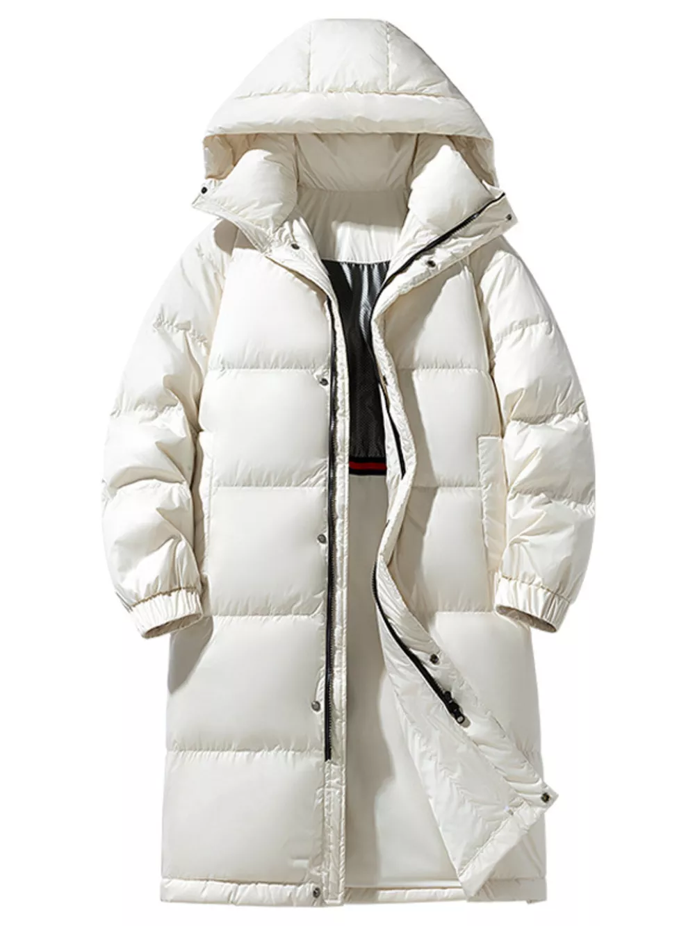 Men's Full Size Longline Hooded Down Coat Plus Size, image 3