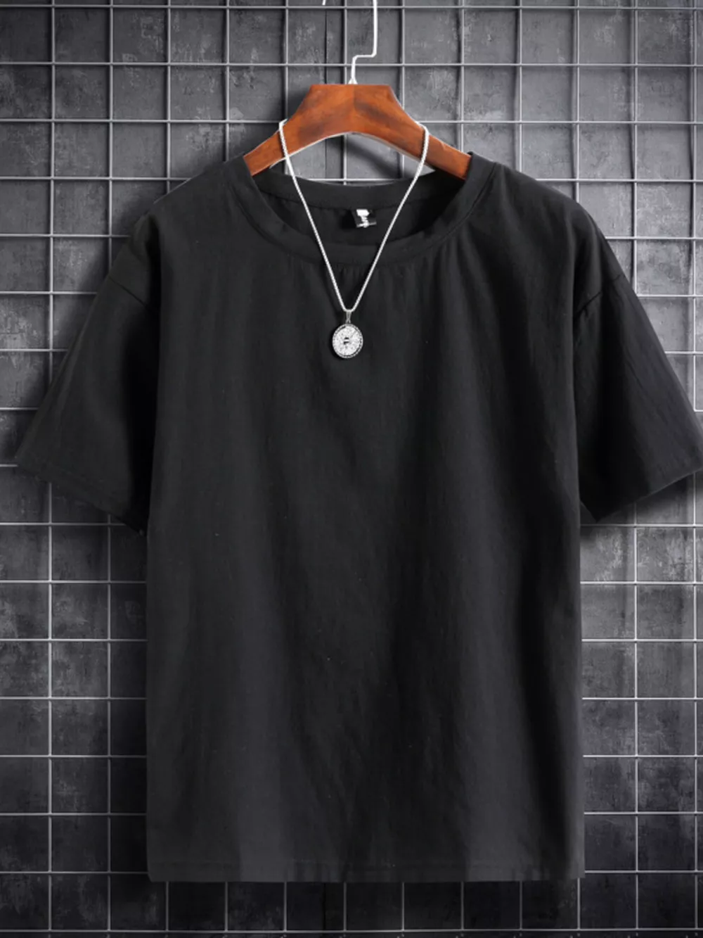 Men's Plus Size Solid Color Short Sleeve T-Shirt, image 5