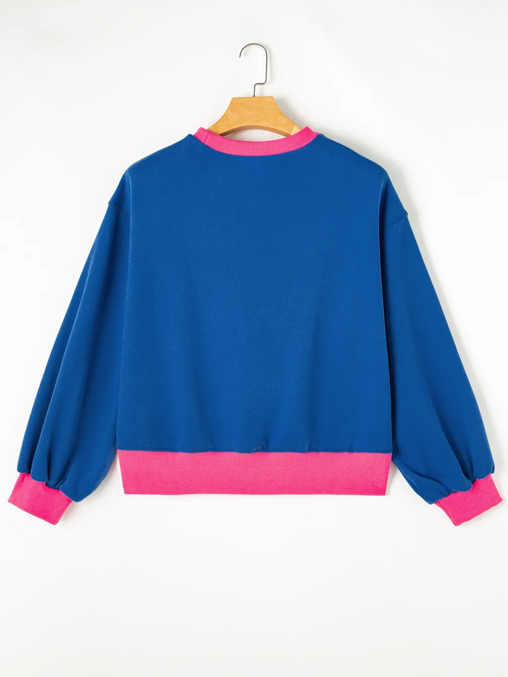 Bowknot Graphic Game Day Contrast Trim Drop Shoulder Casual Sweatshirt, image 3