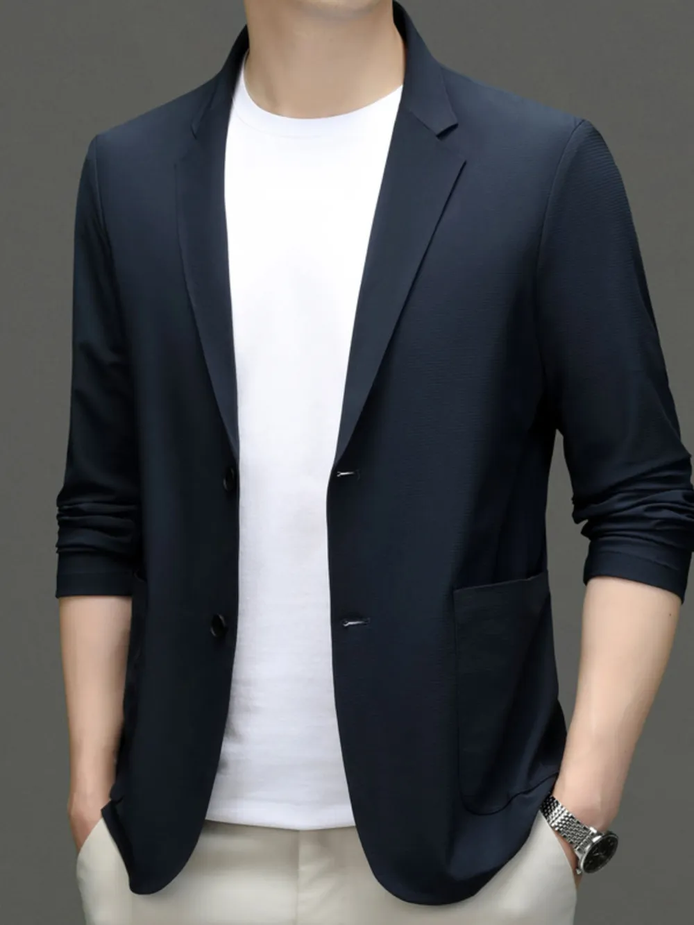 Men's Button Up Long Sleeve Blazer, image 5