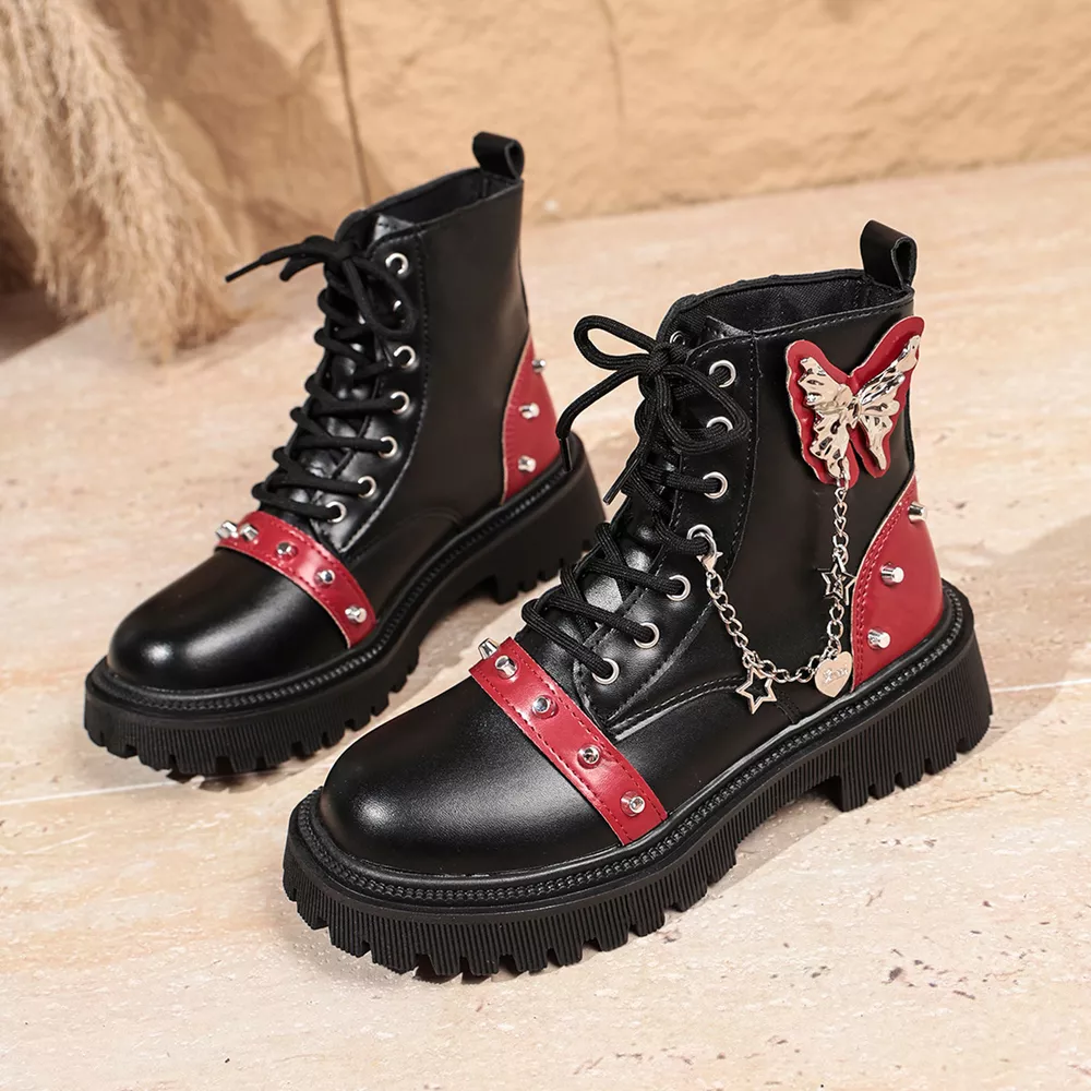 Round Toe Lace Up Boots, image 7