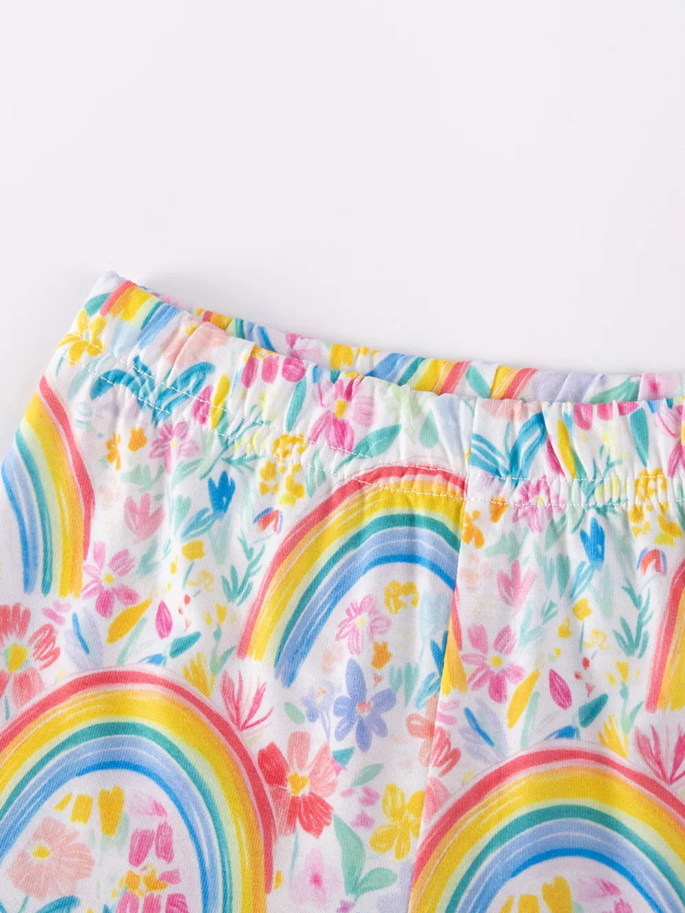 Children's Rainbow Ruffle Sleeve Top & Capri Set, image 4