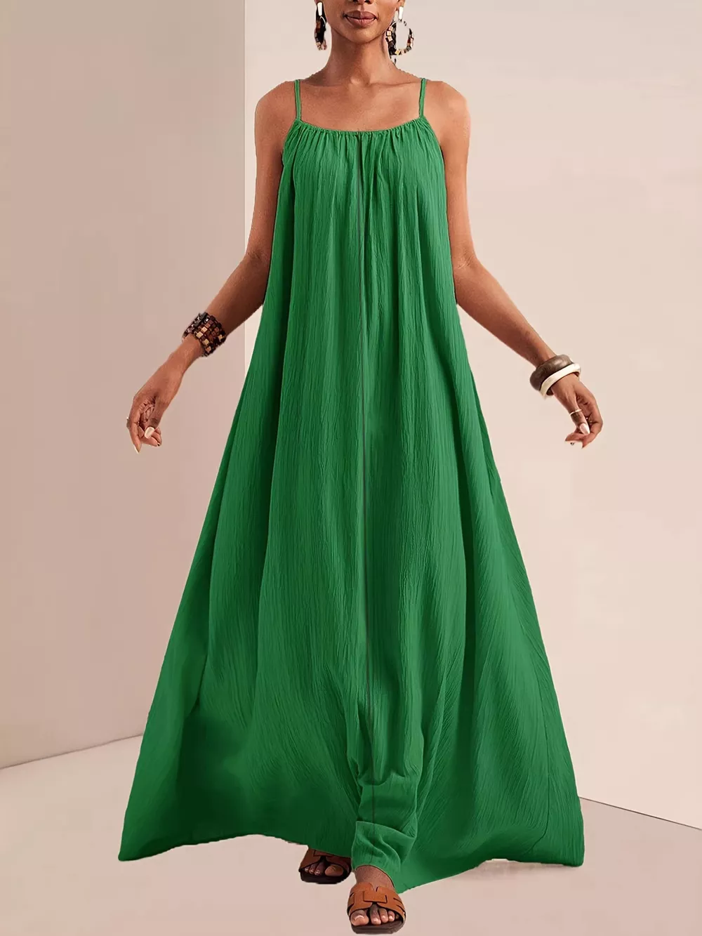 Spaghetti Strap Flowy Maxi Dress, image 7