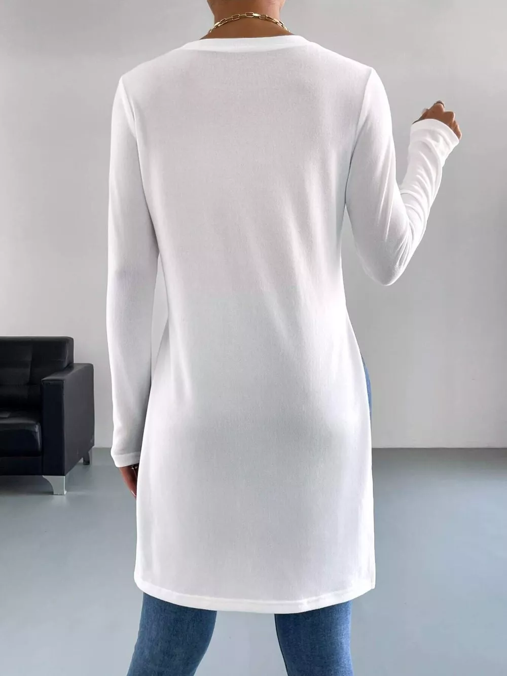 Long Sleeve Side Slit T-Shirt, image 4