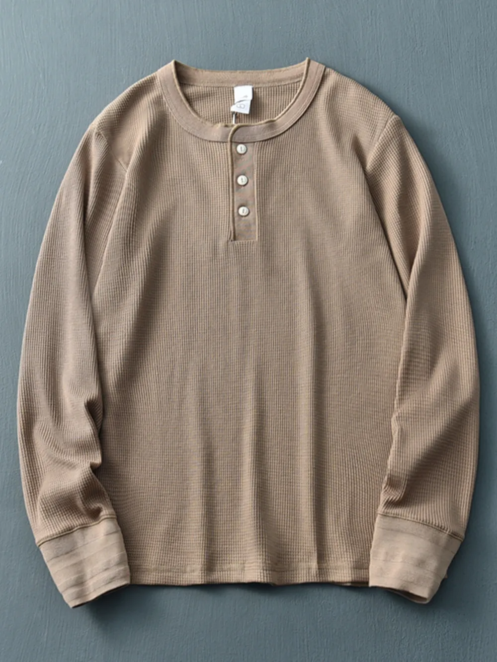 Men's Plus Size Button Detail Long Sleeve T-Shirt, image 5