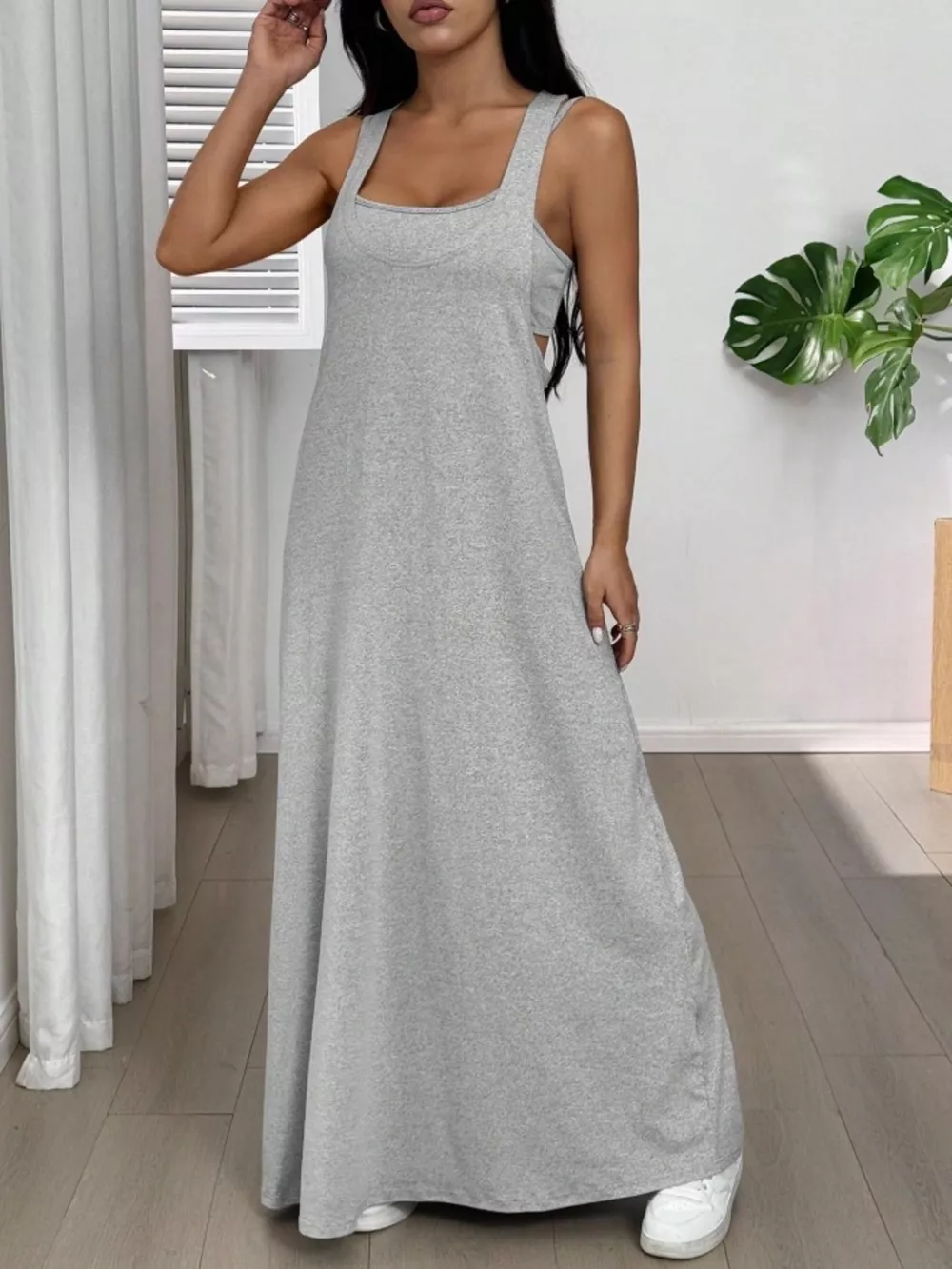 Scoop Neck Cami and Maxi Dress Set, image 4