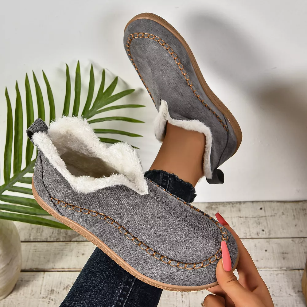 Round Toe Plush Lined Shoes, image 7