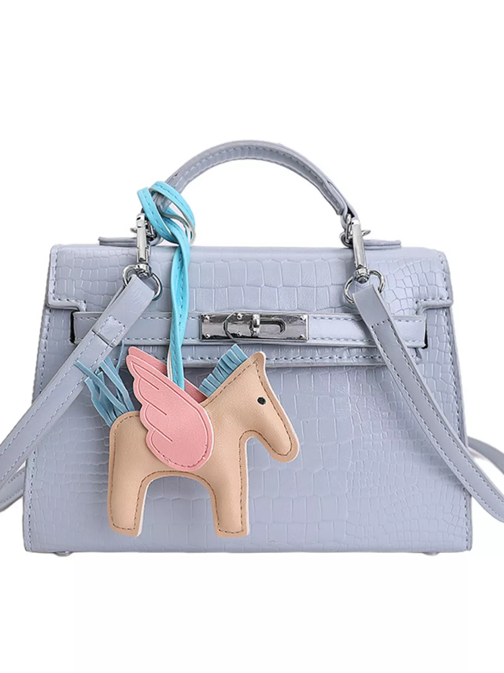 Crocodile Embossed Mini Crossbody Bag, image 6