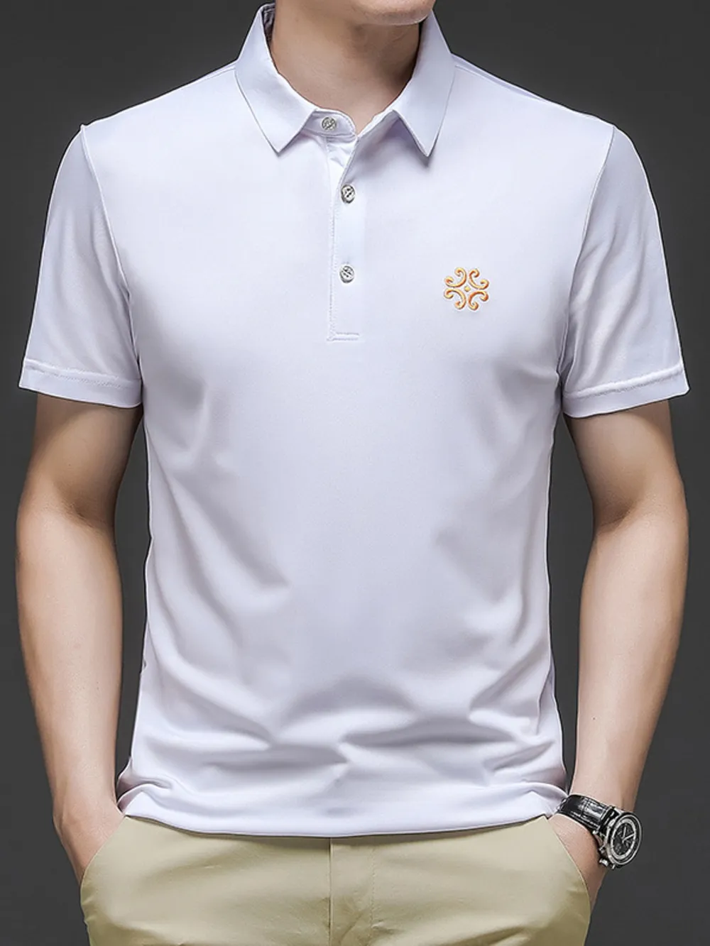 Men's Plus Size Breathable Short Sleeve Polo, image 2