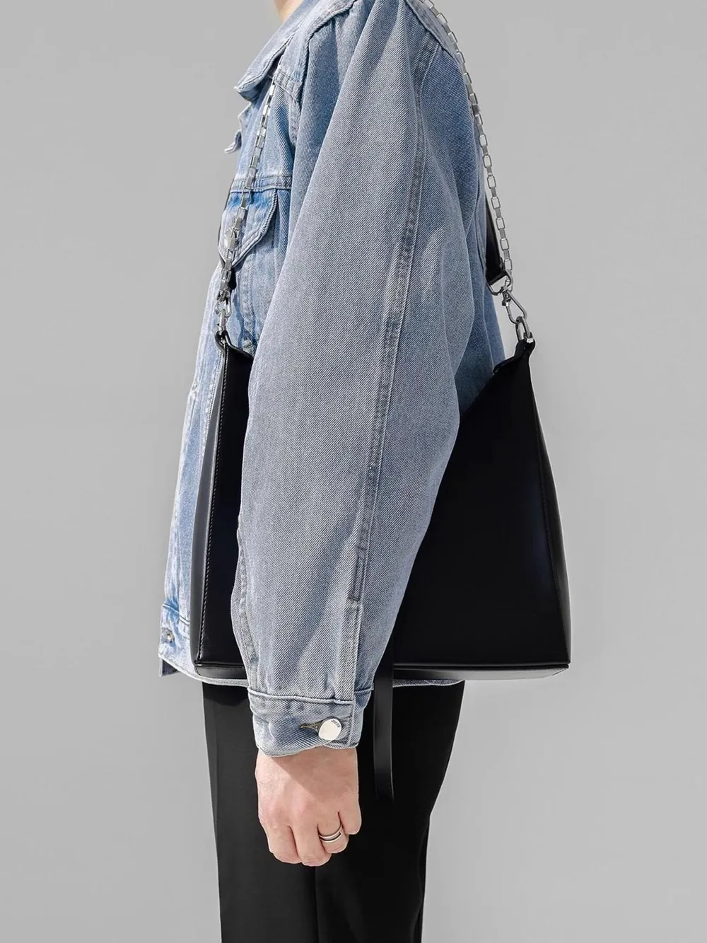 Men's Plus Size Button Up Long Sleeve Denim Jacket, image 8