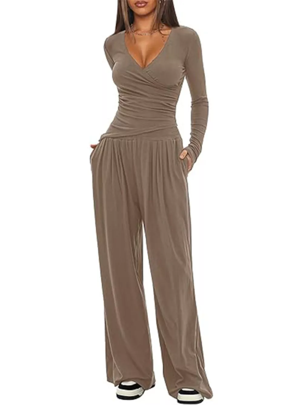 Casual Long Sleeve Top and Pants Two-Piece Set, image 9