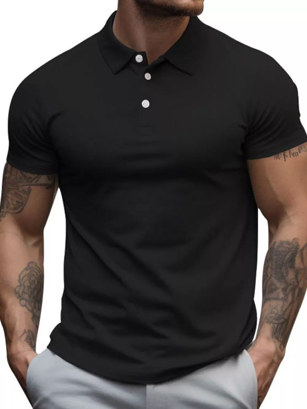Men's Full Size Slim Fit Short Sleeve Polo Plus Size, image 2