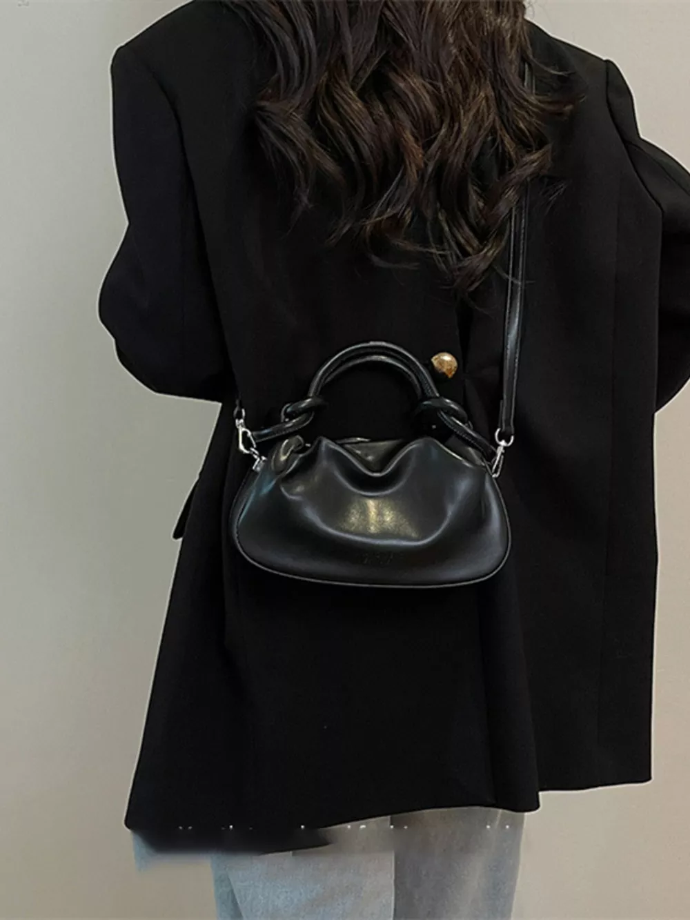 Knot Handle Ruched Crossbody Bag, image 8