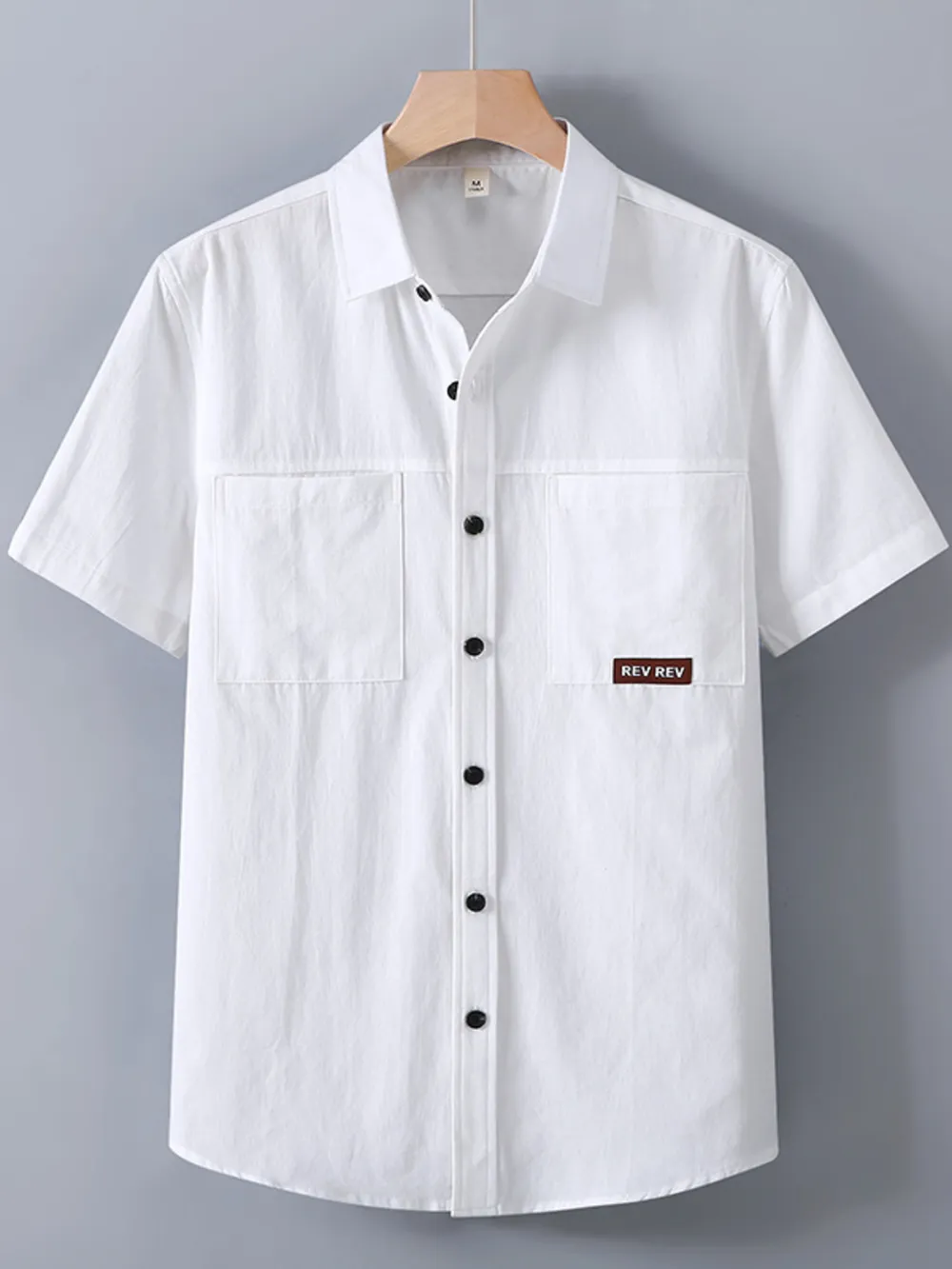 Men's Plus Size Button Up Short Sleeve Shirt, image 2