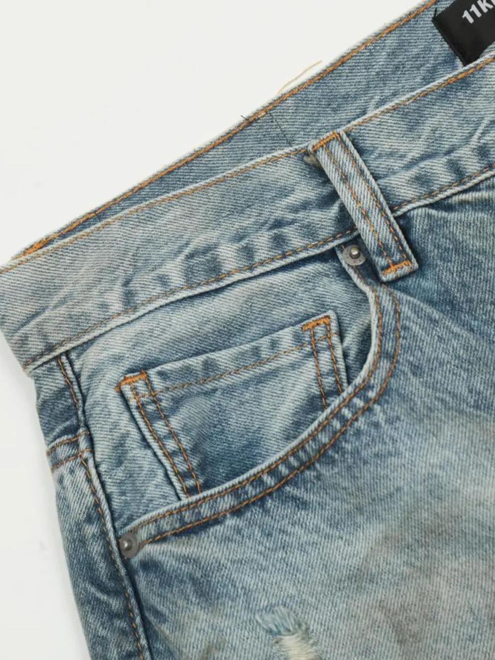 Men's Distressed Wide Leg Jeans, image 9