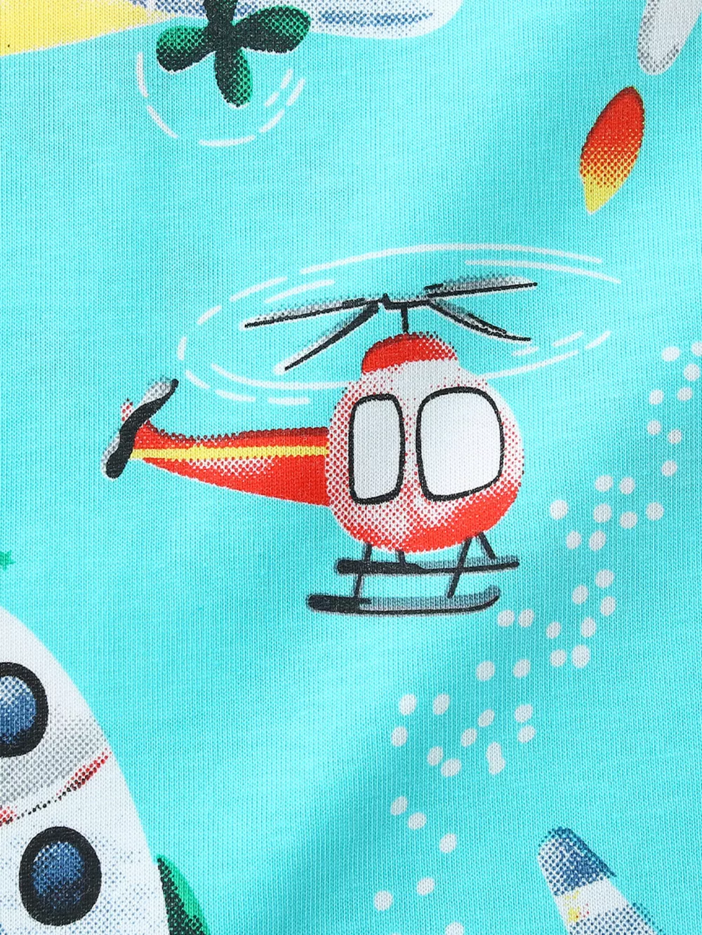 Children's Airplane & Rocket Print Crew Neck Short Sleeve T-Shirt, image 3