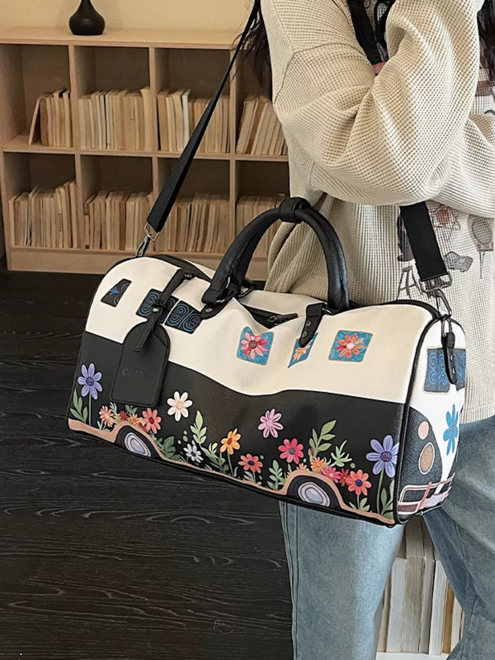 Floral Print Duffel Bag, image 2