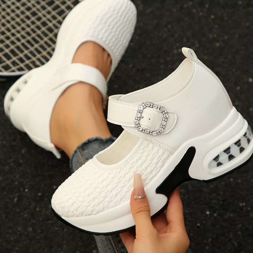 Rhinestone Embellished Woven Shoes, image 5