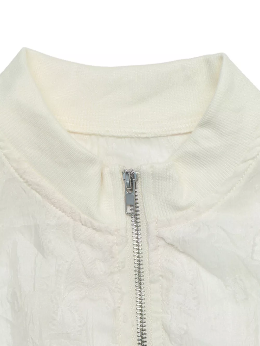 Jacquard Zip Up Long Sleeve Jacket, image 6