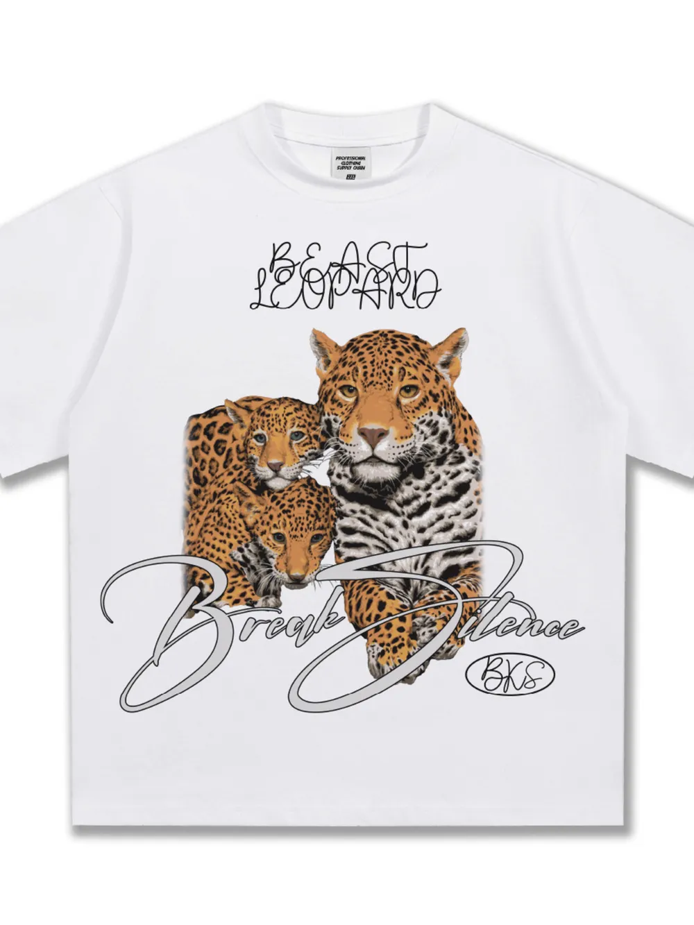 Men's Vintage Leopard Graphic Round Neck T-Shirt, image 5