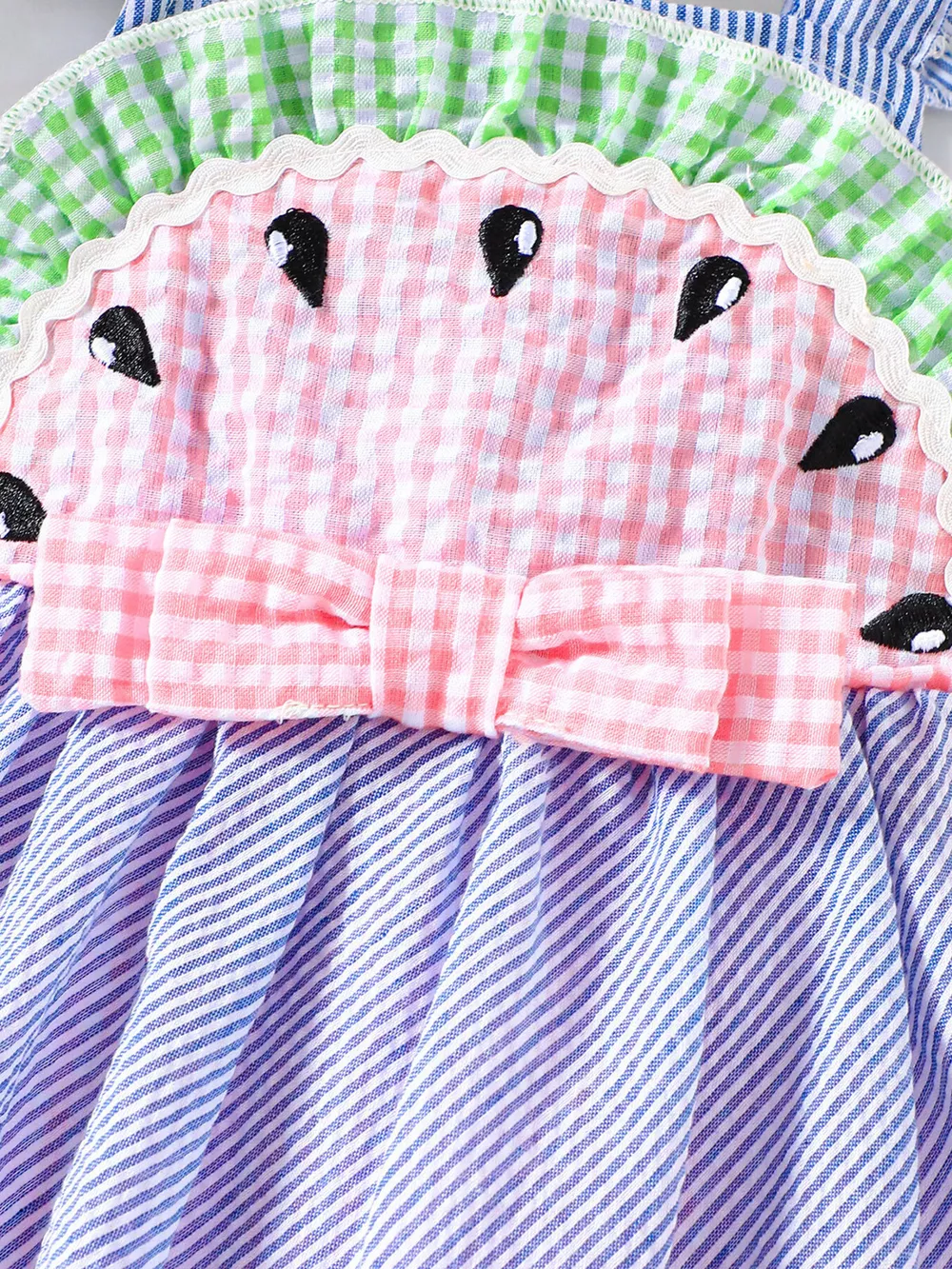 Children's Striped Watermelon Ruffle Sleeve Dress, image 4