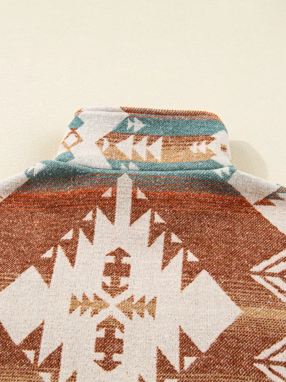 Quarter Zip Elastic Cuffs Aztec Sweatshirt, image 7
