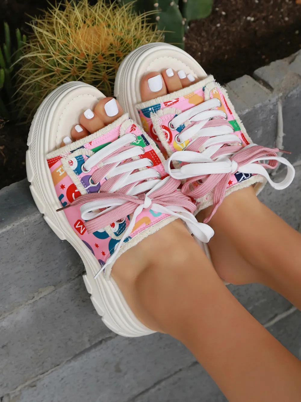 Platform Lace-Up Sandals, image 5