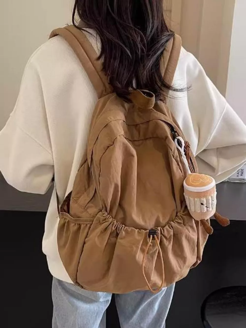 Casual Lightweight Drawstring Backpack Bag, image 6