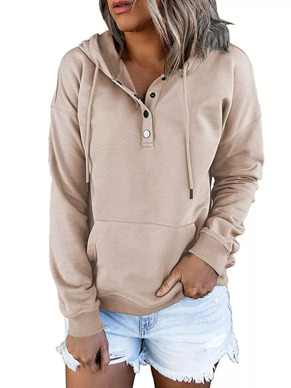 Full Size Kangaroo Pocket Drawstring Long Sleeve Hoodie Plus Size, image 19