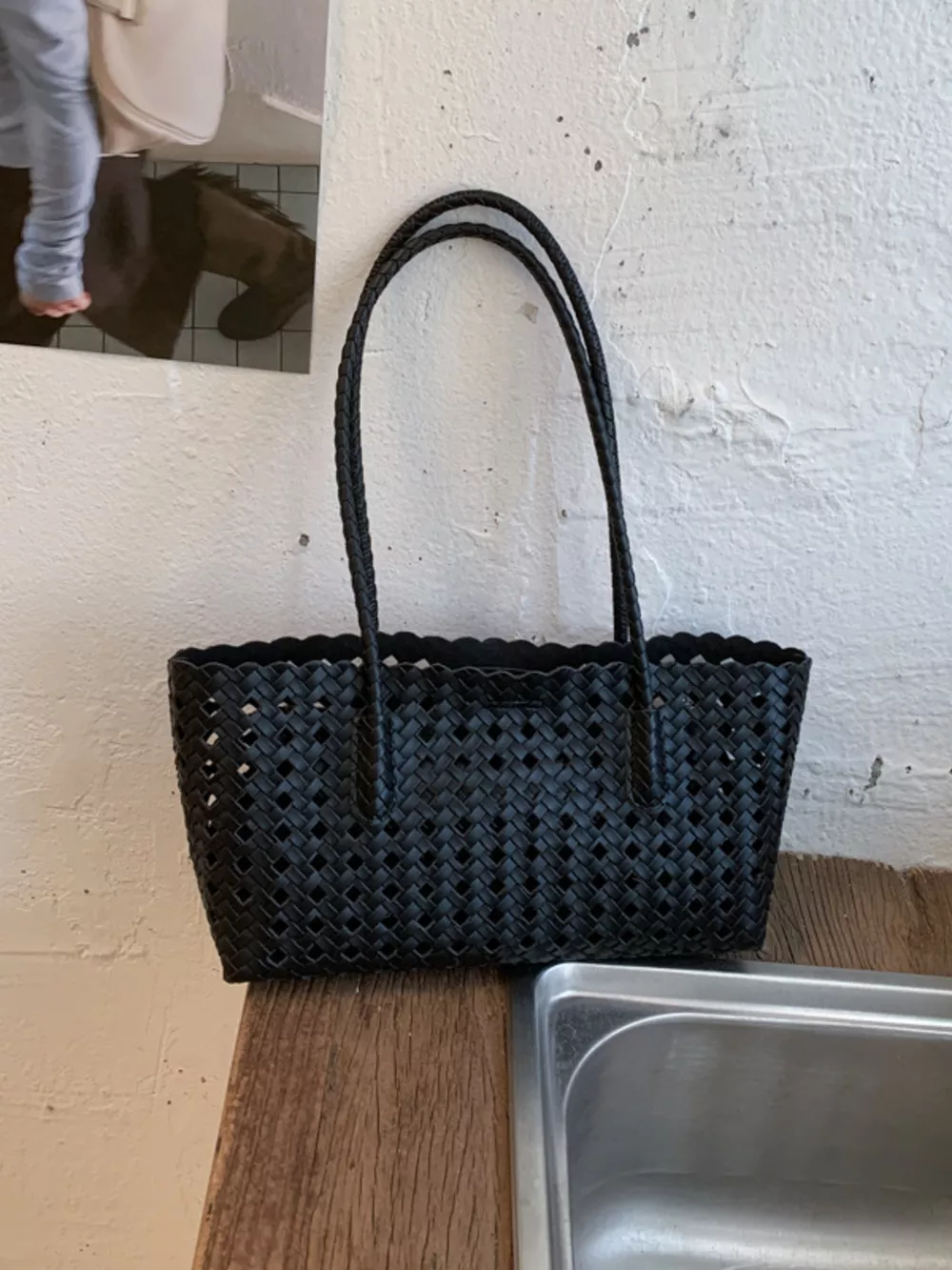 Woven Hollow-Out Shoulder Bag, image 4