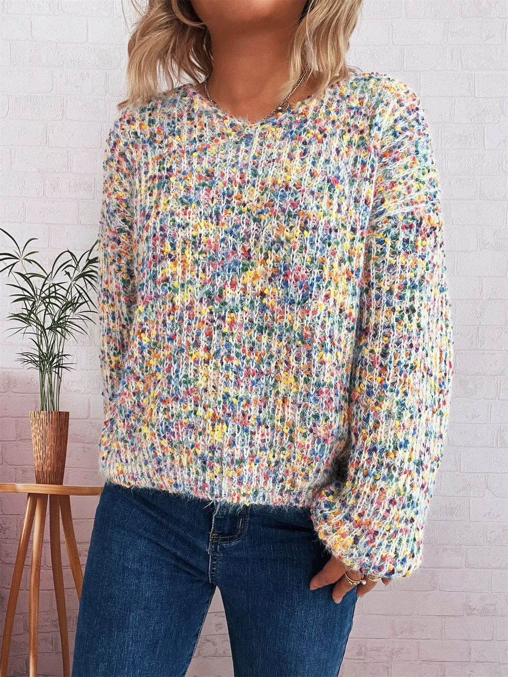 Colorful Long Sleeve Sweater, image 26