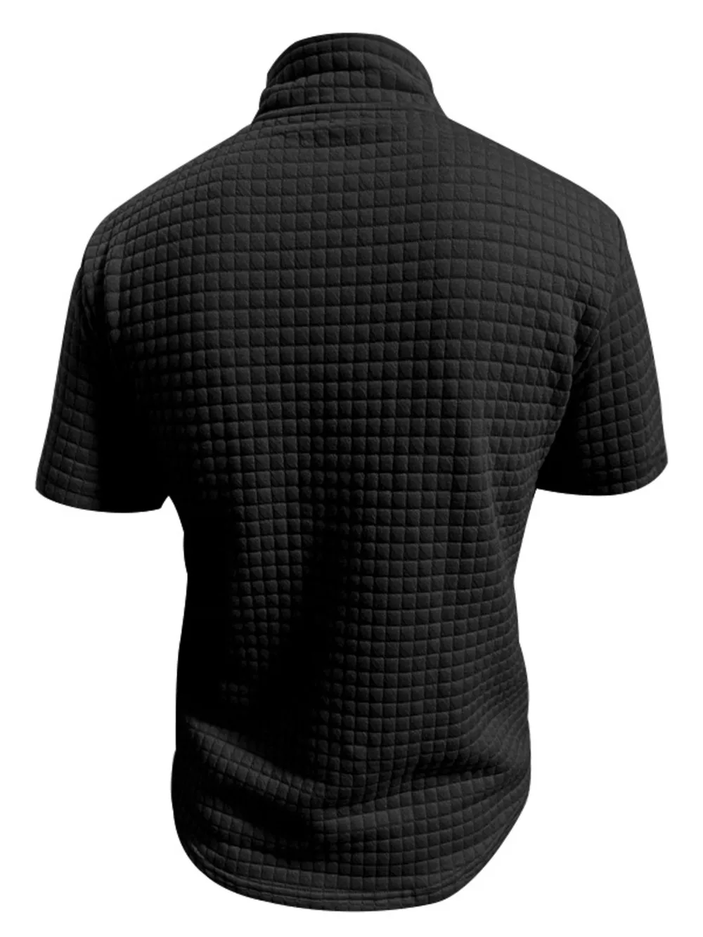 Men's Full Size Textured Short Sleeve Zipper Polo Plus Size, image 7