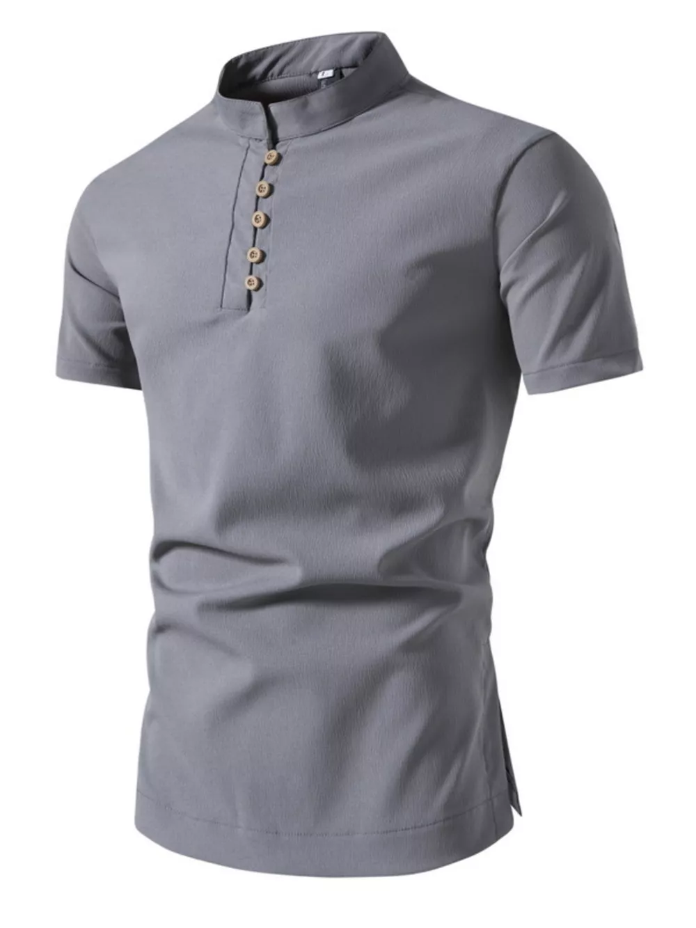 Men's Plus Size Button Detail Short Sleeve Shirt, image 5