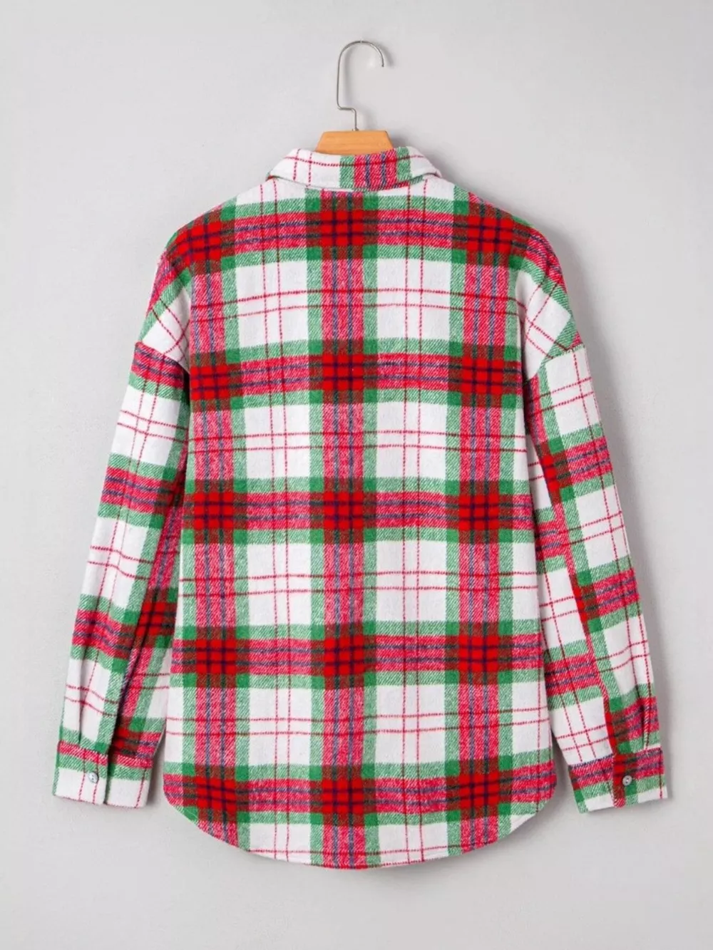Plaid Button-Down Long Sleeve Shacket, image 5