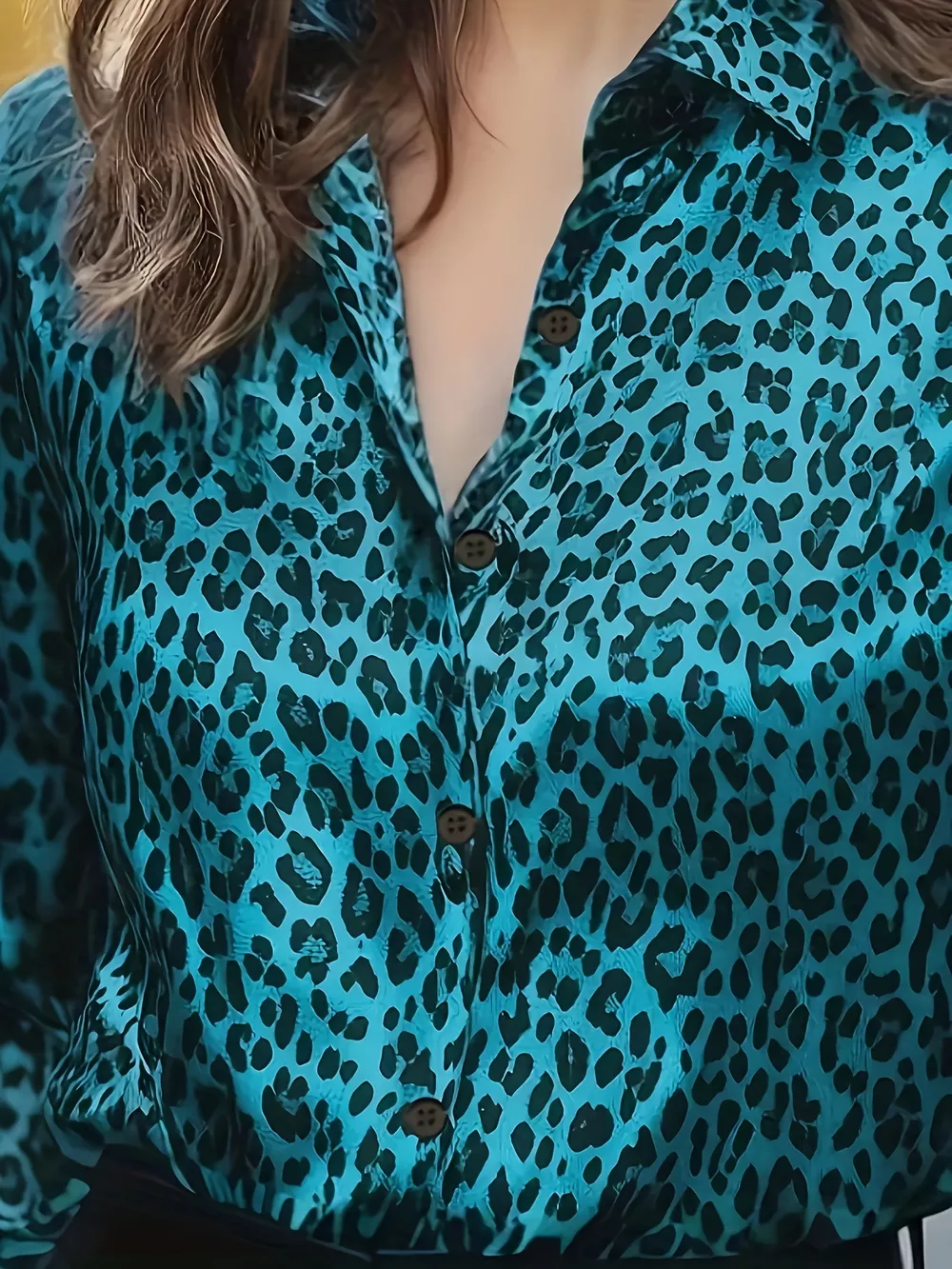 Leopard Button Up Long Sleeve Shirt, image 9