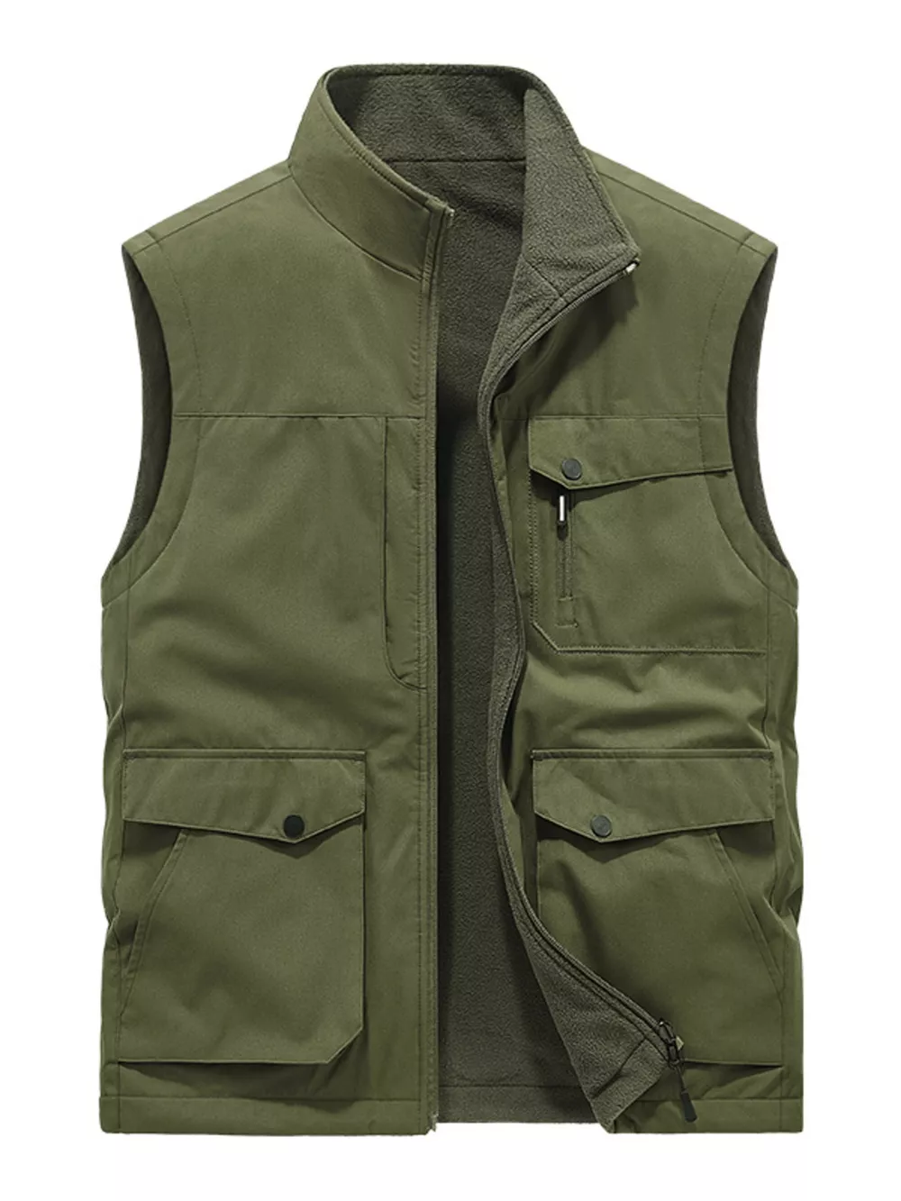 Men's Plus Size Zip Up Vest Coat