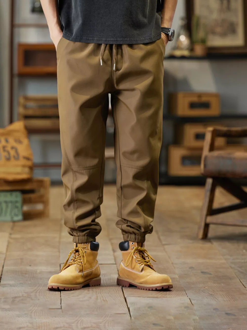 Men's Plus Size Casual Drawstring Joggers, image 3
