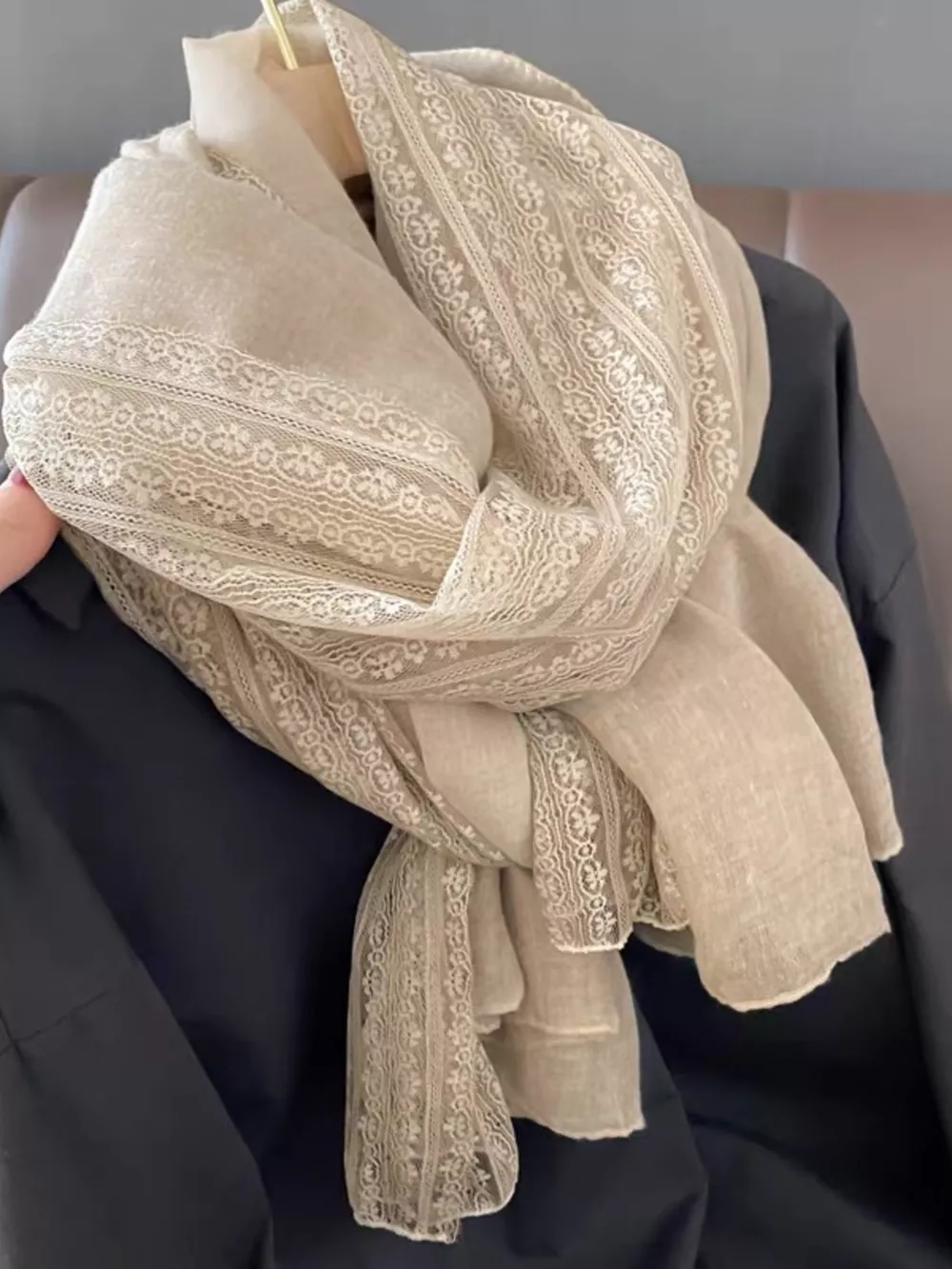 Lace Trim Scarf, image 4