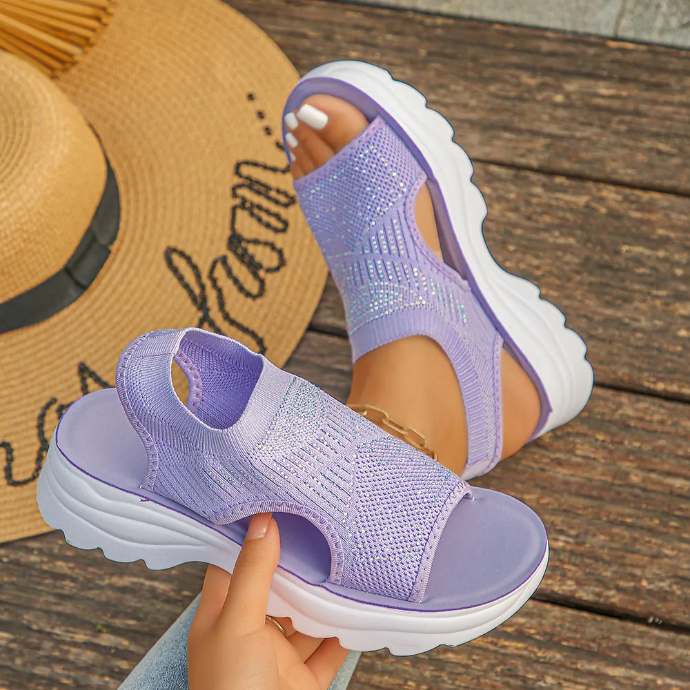 Mesh Open Toe Platform Sandals, image 10