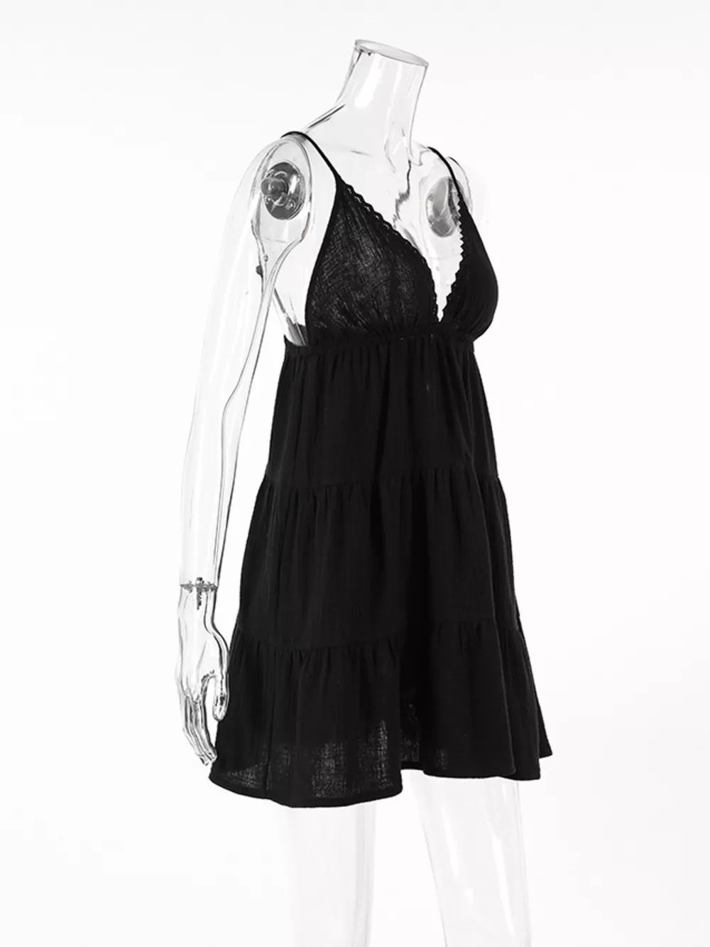 V-Neck Tiered Mini Dress, image 10