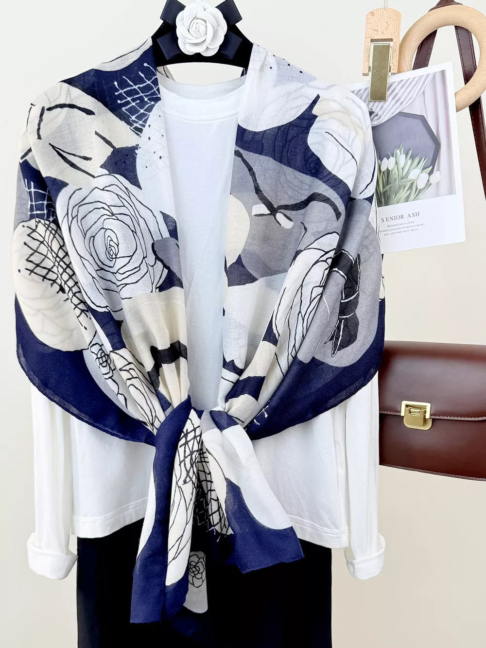 Flower Print Lightweight Scarf, image 4