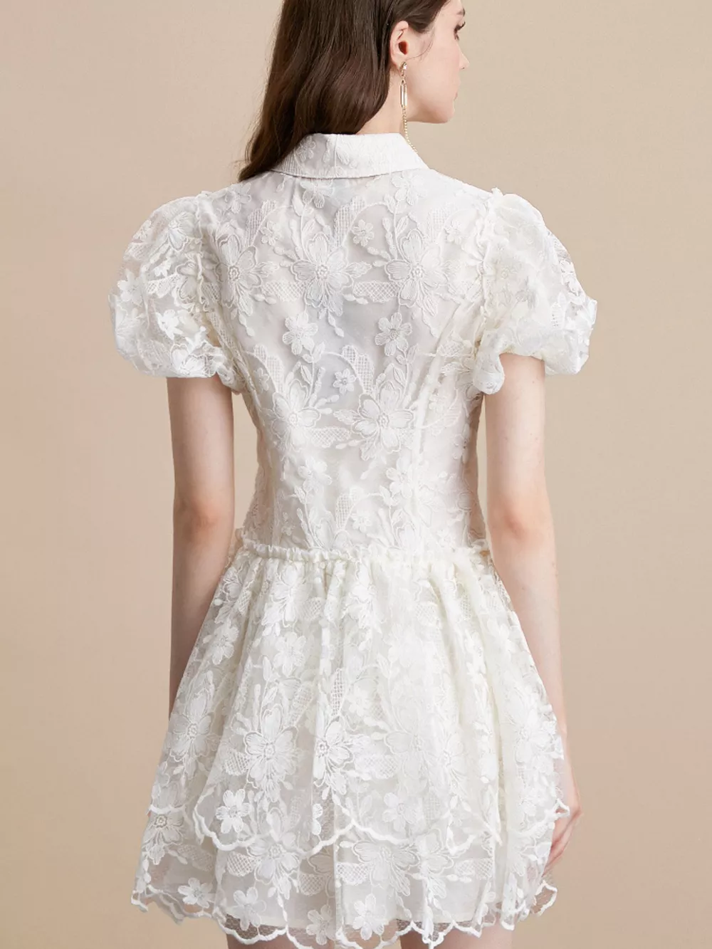 Lace Puff Sleeve Mini Dress, image 7