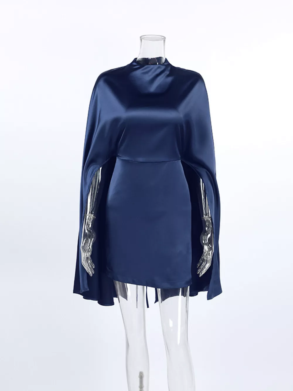 Mock Neck Cape Sleeve Mini Dress, image 5