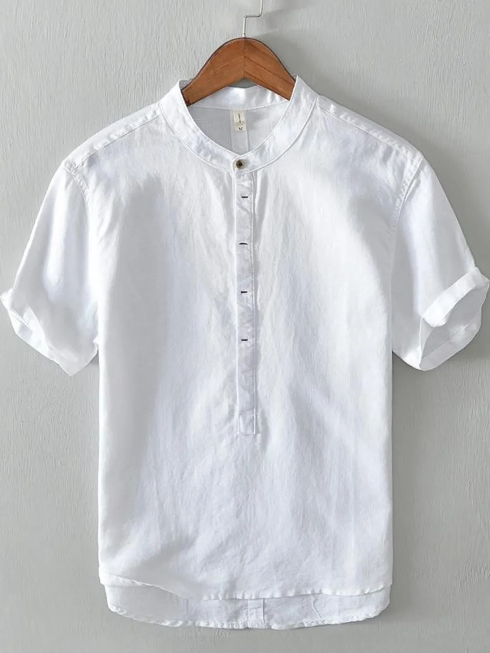 Men's Full Size Casual Button Detail Short Sleeve Blouse Plus Size, image 9