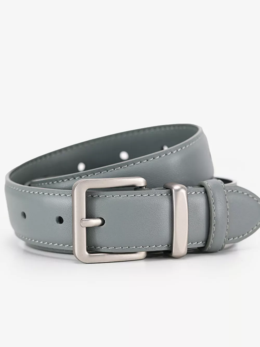 Classic Leather Belt with Silver Buckle, image 6