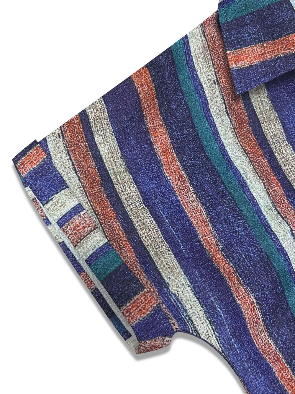 Striped Button-Front Shirt Dress, image 6